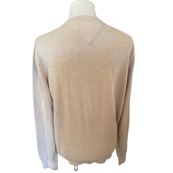Tommy Hilfiger V-Neck Sand Colored Long Sleeve 100% Cotton Sweater Size M - Picture 8 of 11